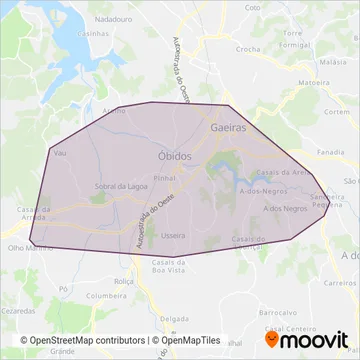 OBi - Transporte do Concelho de Óbidos coverage area map