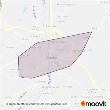 POMBUS - Transportes Urbanos de Pombal coverage area map
