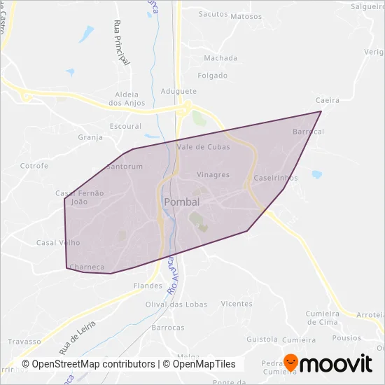 POMBUS - Transportes Urbanos de Pombal coverage area map