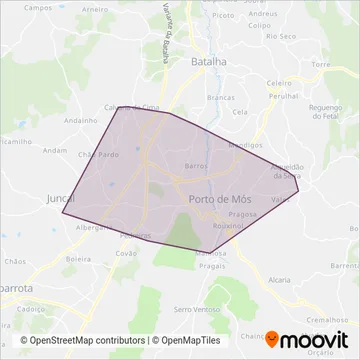 Vamós - Transporte Urbano de Porto de Mós coverage area map