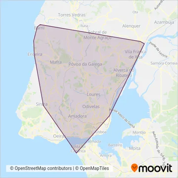 Carris Metropolitana coverage area map