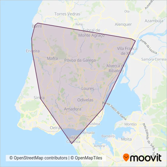 Carris Metropolitana coverage area map
