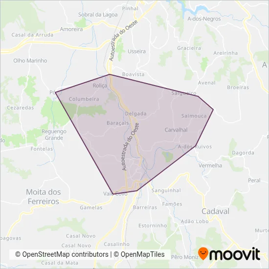 e...Peras Bombarral coverage area map