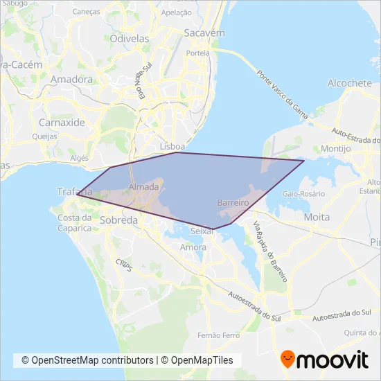 Transtejo Soflusa coverage area map