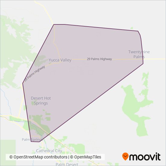 Morongo Basin Transit Authority coverage area map