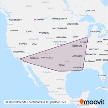 Amtrak coverage area map