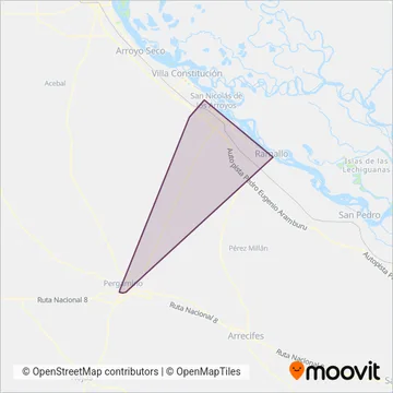 EVHSA (Empresa Vercelli Hnos SA) coverage area map