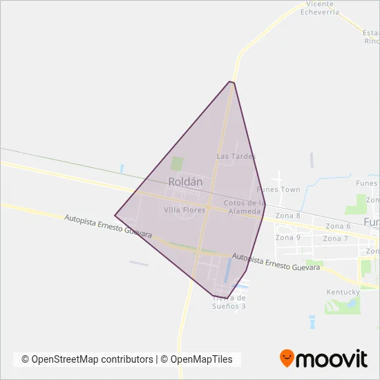 Transporte Roldán coverage area map