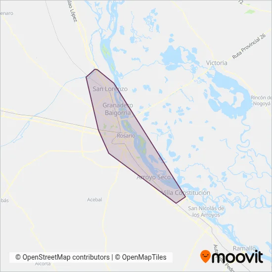 Rosario Bus coverage area map
