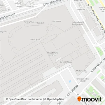 Consorcio de Transporte Metropolitano del Área de Málaga (Rail) coverage area map