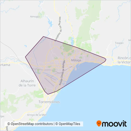 EMT Malaga coverage area map