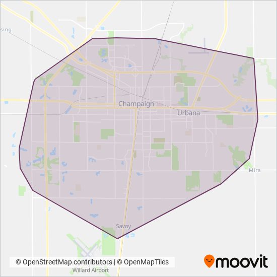 Champaign-Urbana MTD coverage area map