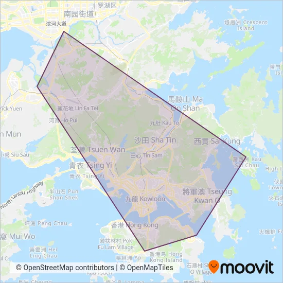 Shuttle Bus coverage area map