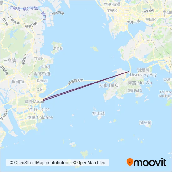 Hong Kong-Zhuhai-Macau Bridge Shuttle Bus Company coverage area map
