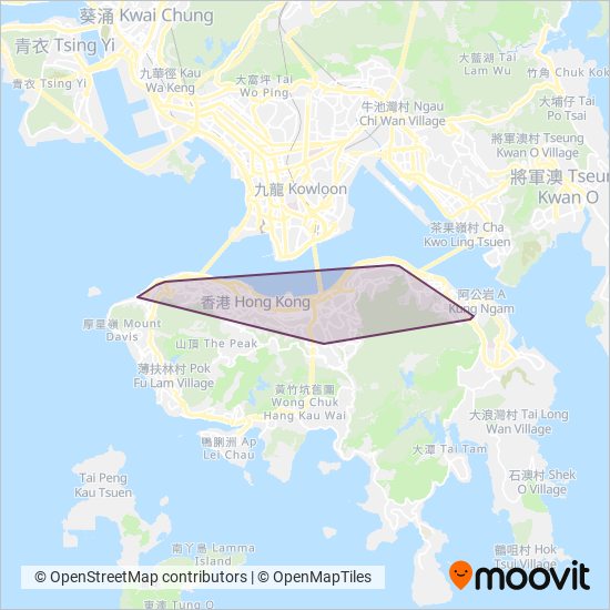 HK Tramways coverage area map