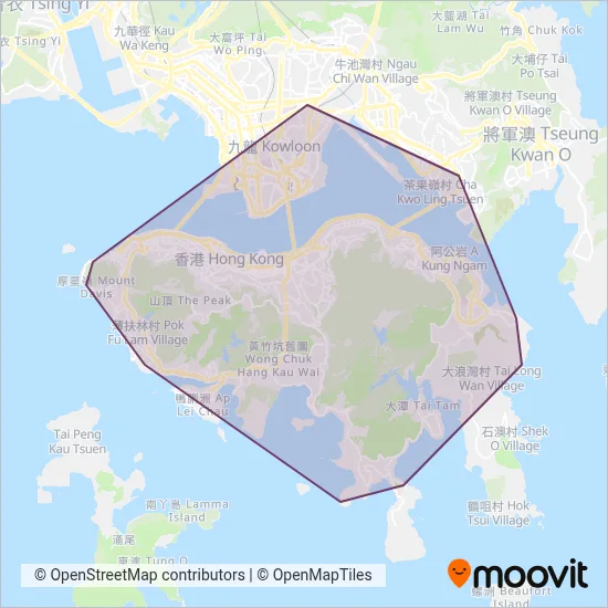 Green Minibus HK Island coverage area map