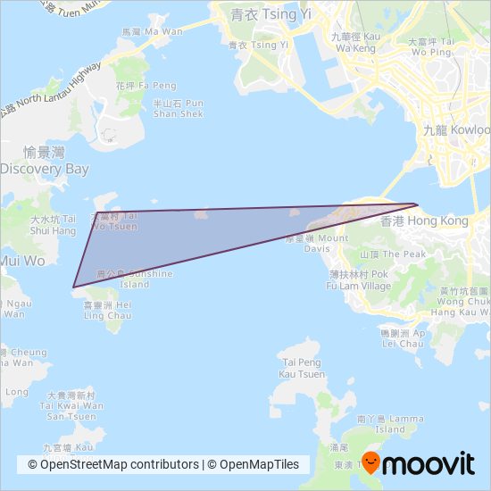 港九小輪 HK & Kowloon Ferry線路的覆蓋範圍
