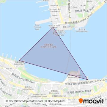Star Ferry線路的覆蓋範圍