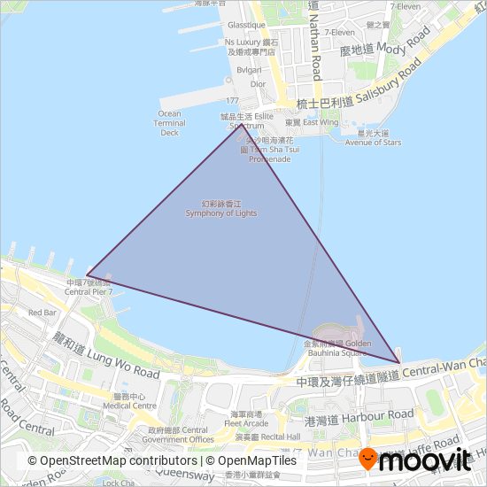 Star Ferry coverage area map