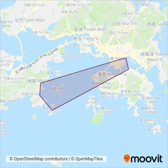 Sun Ferry coverage area map