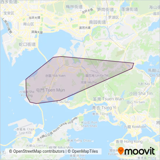 MTR (Bus) coverage area map