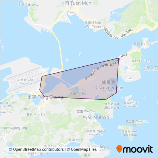 Discovery Bay Bus coverage area map