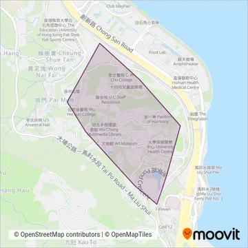 CUHK Shuttle coverage area map