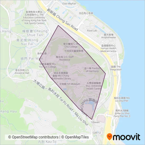 The Chinese University of Hong Kong coverage area map