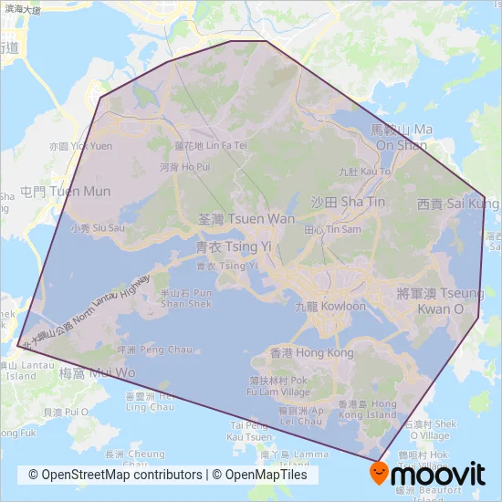 Residents' Bus coverage area map