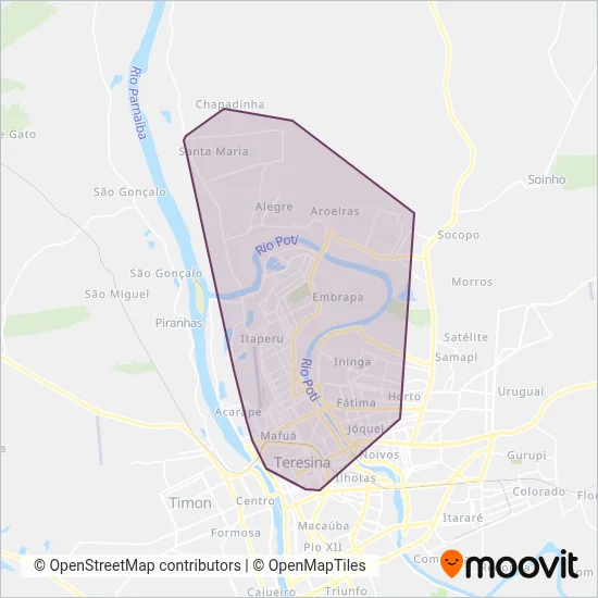 Poty coverage area map