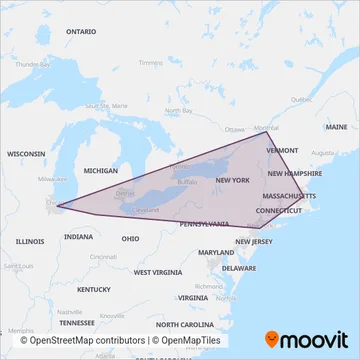 Amtrak coverage area map