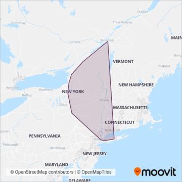 Adirondack Trailways coverage area map