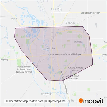 Wichita Transit coverage area map