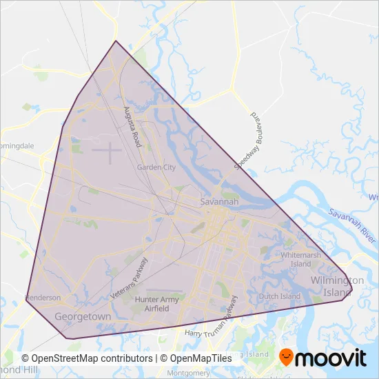 CAT coverage area map
