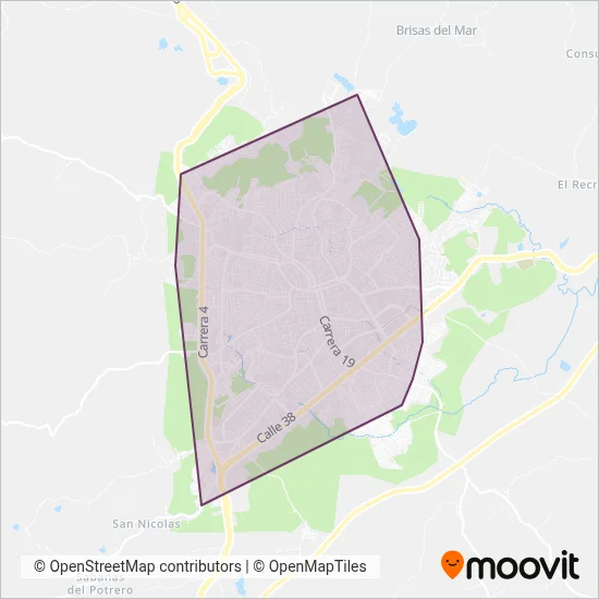 Metro Sabanas S.A.S. coverage area map