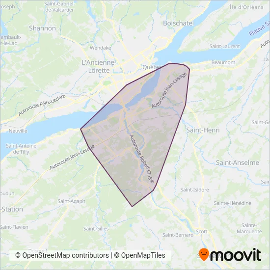 ST Levis coverage area map