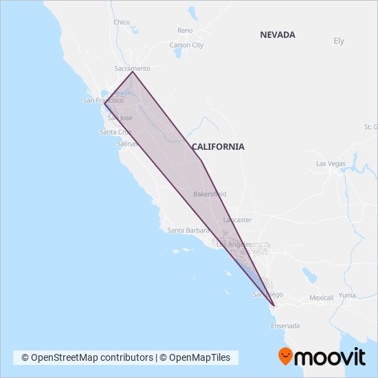 Mapa del área de cobertura de Greyhound-us