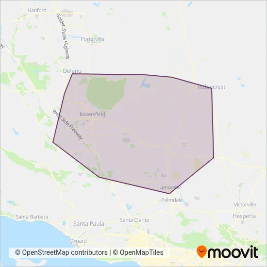 Kern Transit coverage area map