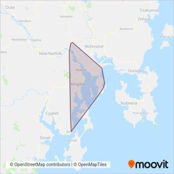 Metro Tasmania coverage area map