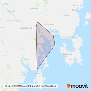 Metro Tasmania coverage area map