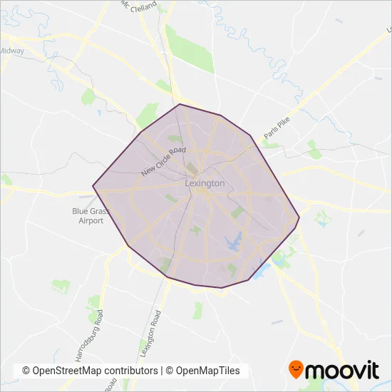 Lextran coverage area map