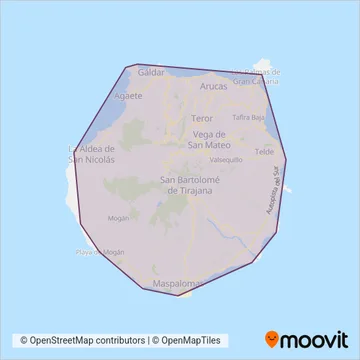 Guaguas Global coverage area map