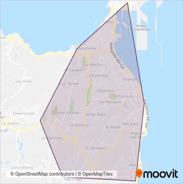 Guaguas Municipales coverage area map