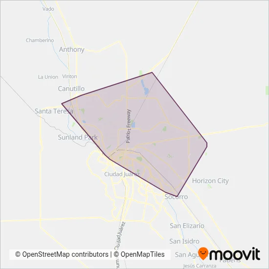 Sun Metro coverage area map