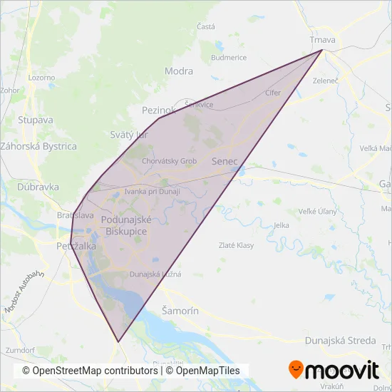 Železničná spoločnosť Slovensko coverage area map