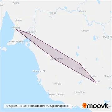 V/Line (Coach) coverage area map