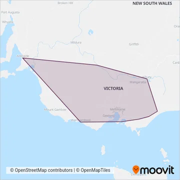 PTV Metropolitan Trains coverage area map