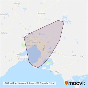 PTV Metropolitan Bus coverage area map