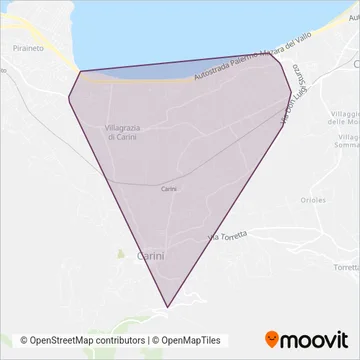 Autoservizi Taormina coverage area map