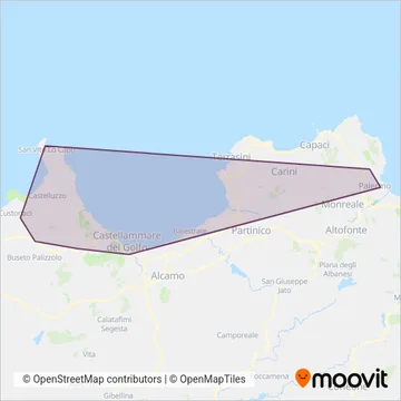 Autoservizi Russo coverage area map